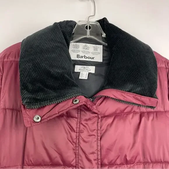 Barbour Darcy Quilt Women's Puff Coat Maroon US size 12